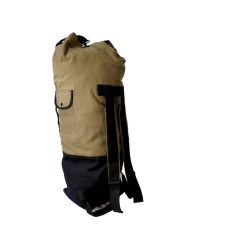 Duffle bag waxed canvas deluxe olive-black 22x38 inch 55x95 cm