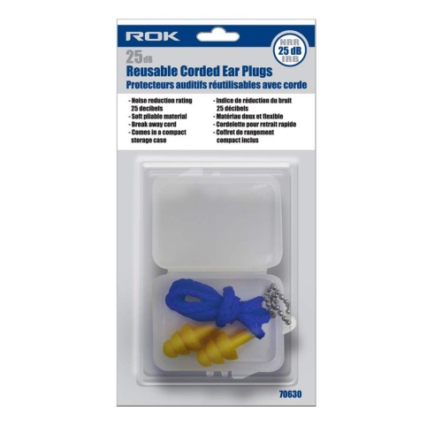 Ear plugs reuseable corded 25db