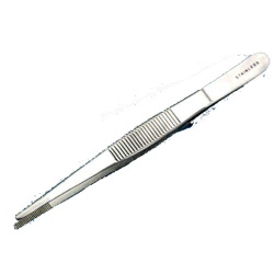 Forceps, medium point, 115mm 4.5, straight, sta"