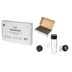 Glass Vial 1-3/4 w/Black Cap Or 12/$3.99"