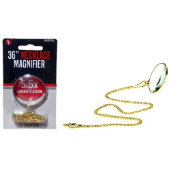 Magnifier Necklace 1-3/4 36" Chain 5.5x Magnifier"