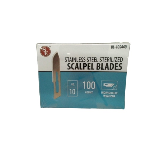 Stainless Steel Sterilized Scalpel Blades #10 100pk. Individually Wrapped