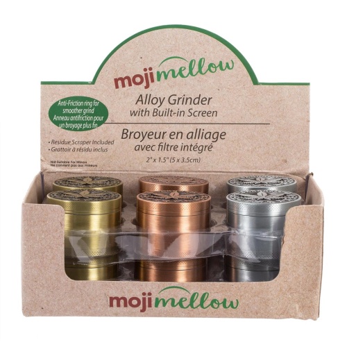 Moji Mellow, 2 Alloy Grinder , 4-Pt. 3 Col.