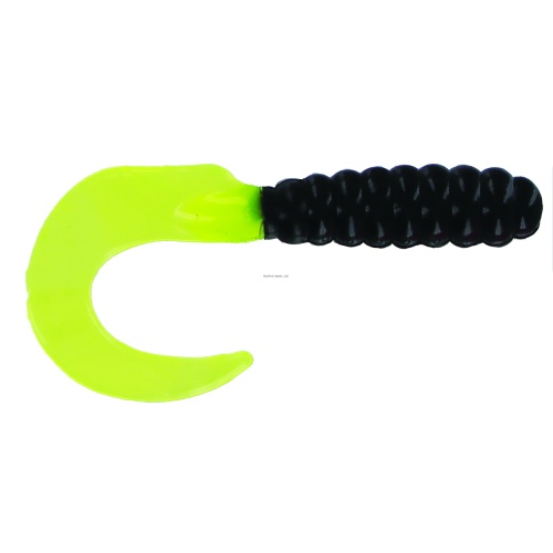 Curl Tail Grub Black/Chart 3 10 per pack