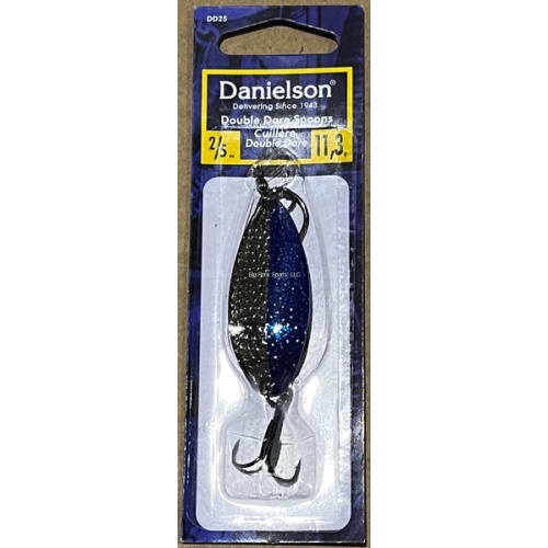 Double Dare Hammered Spoon, 1/4oz, w/Treble & Danielson DD14HNCKBLU