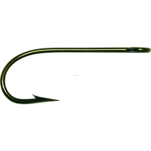 Mustad 3136-BR-6-10 Kirby Hook  Size 6  Kirbed Point  Offset  Ringed Eye  Bronze  10 per Pack