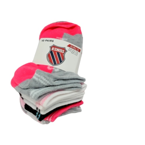 Socks Girls 10pk. Size 4-6 K-Swiss Assorted