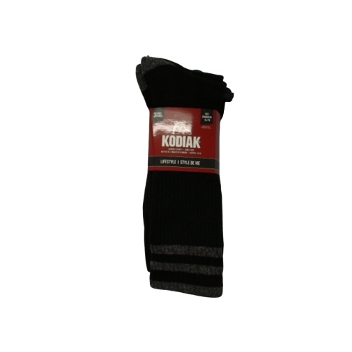 Socks Kodiak Men's XL 3pk. Black Lifestyle