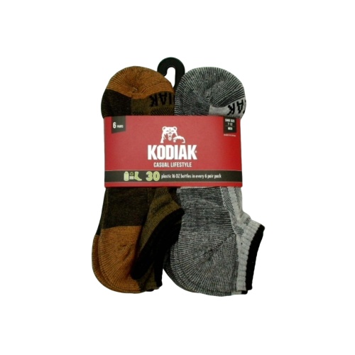 Socks Men's Kodiak 6pk. Low Cut Black/Charcoal/Olive Casual Lifestyle Size 7-12