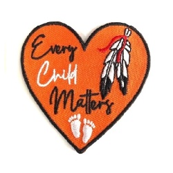 heart patch with feather Every child matters
