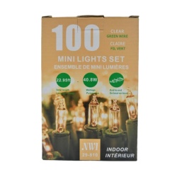 Mini Light 100lt Indoor Clear Bulb 22.95ft Length