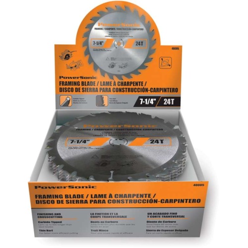 Blade deck and framing powersonic 7-1/4 x 24 tooth