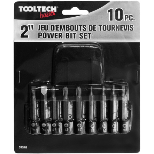 Screwdriver bit set 10 pc 2 inch tooltech basics
