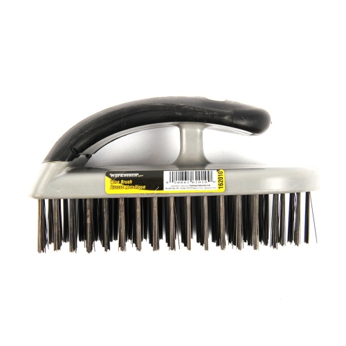 Wire brush carbon steel 5x18 row rubber handle