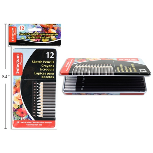 SKETCH PENCILS 12PK PVC BOX  12 DIFFERENT GRADES