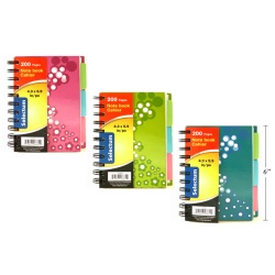 Notebook 15x11CM 200P INDEX DIVIDER,HDCVR STRIPES ASS  ST DOUCOIL