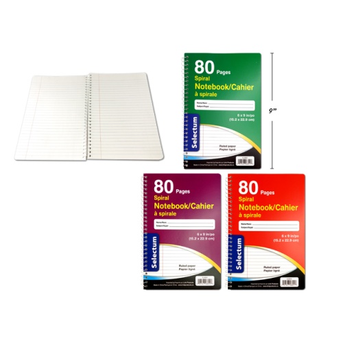 Exercise book 6x9 Coil 80 Page 3 Assorted Ruled Paper