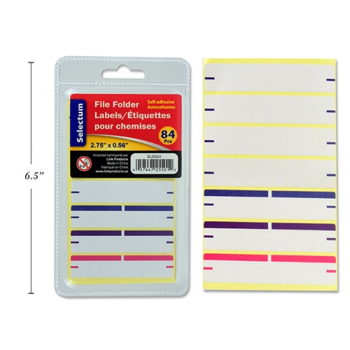 FILE FOLDER LABELS 2.75X9/16 84/PK
