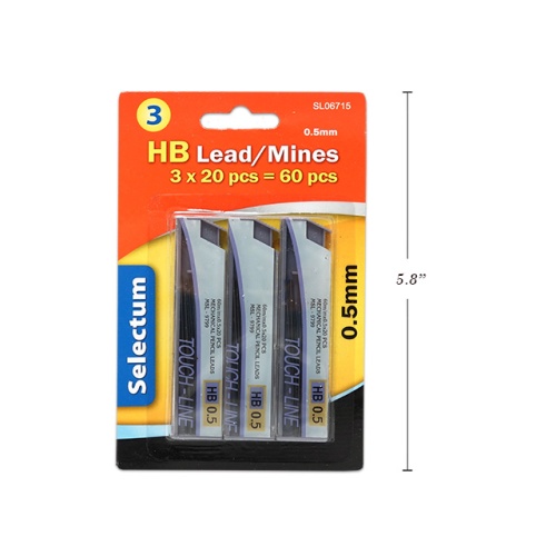 HB LEADS 0.5MM 3X20PC BLIST.=60leads WITH SLIDE COVER