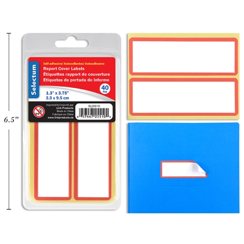 LABELS REPORT COVER 40 DOUBLE BLISTER