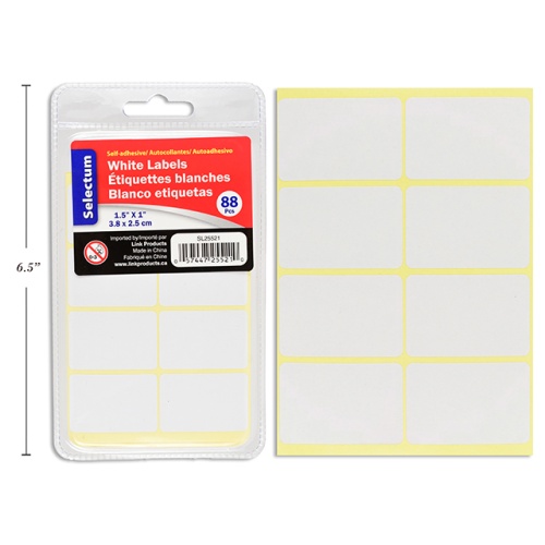LABELS WHITE 1X1.588/PK