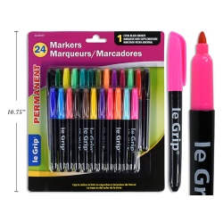 PERMANENT MARKERS 24Pk ASST COLORS/SET BULLET POINT ( 22 COLORS + 2 BLACK )
