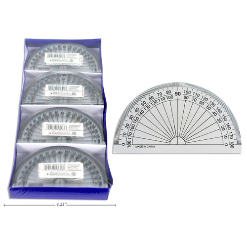 PROTRACTOR CLEAR 4 48PCS/DISPLAY BOX
