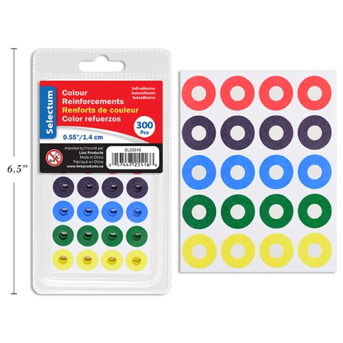 REINFORCEMENTS ASST COLOR 300/PKG