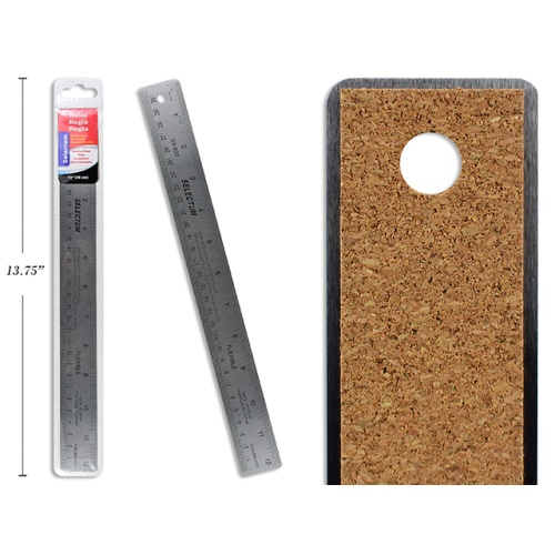 RULER 12/30CM STEEL CORK BACK NON SLIP VINYL POUC H H
