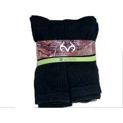 Socks Men's Crew 6pk. Black Size 10-13 Realtree