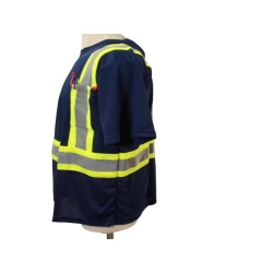 High Viz Safety T-Shirt Navy Blue Large