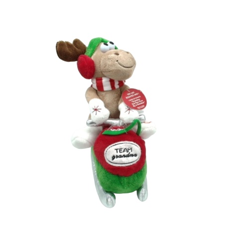 Animated Plush Singing Reindeer On Sleigh Holiday Time