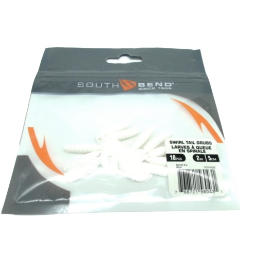 Swirl Tail Grubs 10pk. 2 White South Bend