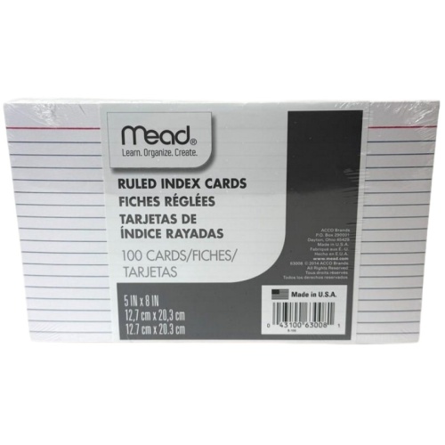 Index Cards 100pk 5 X 8