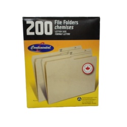 File Folders Letter Size 200pk. Continental