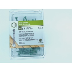 Deck Screws 6 x 1-5/8 100pcs. Green Flat Head"