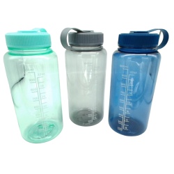 Water Bottle w/Lid 1000mL Plastic Assorted Colours Trueliving Essentials