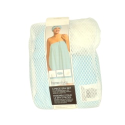 5pc. Spa Set w/Shower Wrap, Hair Towel, Headband, Loofah & Laundry Bag Home Styles