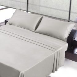 Queen Sheet Set Grey Cotton Bleach Master