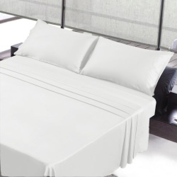 Queen Sheet Set White Cotton Bleach Master