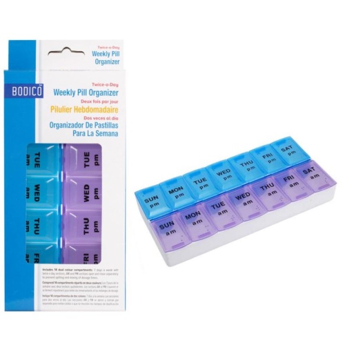 Weekly Pill Organizer, AM / PM Bodico