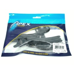 Ribbon Tail Worms 10pk. 7 Black Gold Flake Apex Tackle"