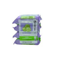 Refreshing Cucumber Facial Cleansing Wipes 3pks. x 30 Wipes The Spathecary