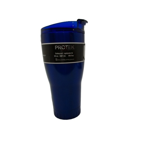 Stainless Steel Lined Tumbler 30oz. Blue Silver Buffalo Protek