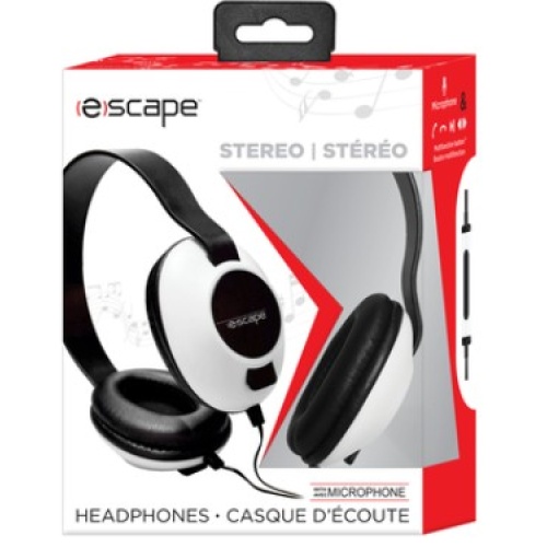 Headphones w/ Mic Lightweight Escape White