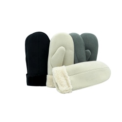 Ladies Sherpa Faux Fur Lined Mitts Assorted Colours Hot Paws