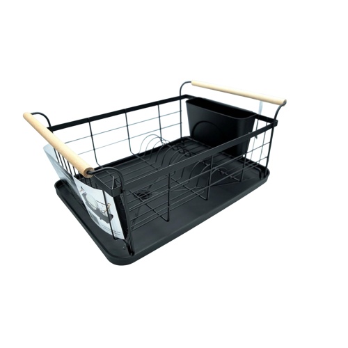 Black Dishrack w/ Wooden Handles
