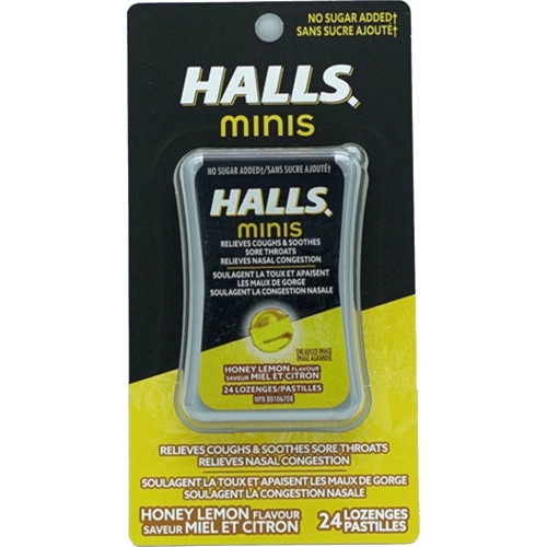 Halls Minis Lozenges 24pk. Honey Lemon Flavour