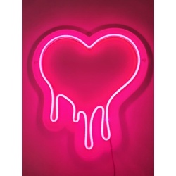 Neon Heart Light LED USB Plug A + J
