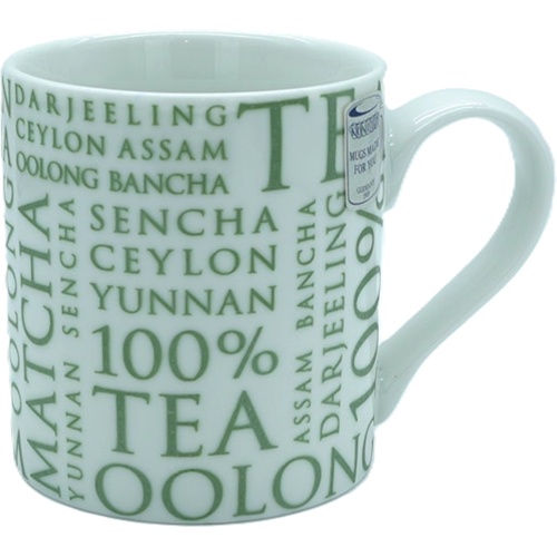 Mug 100% Tea White Ceramic